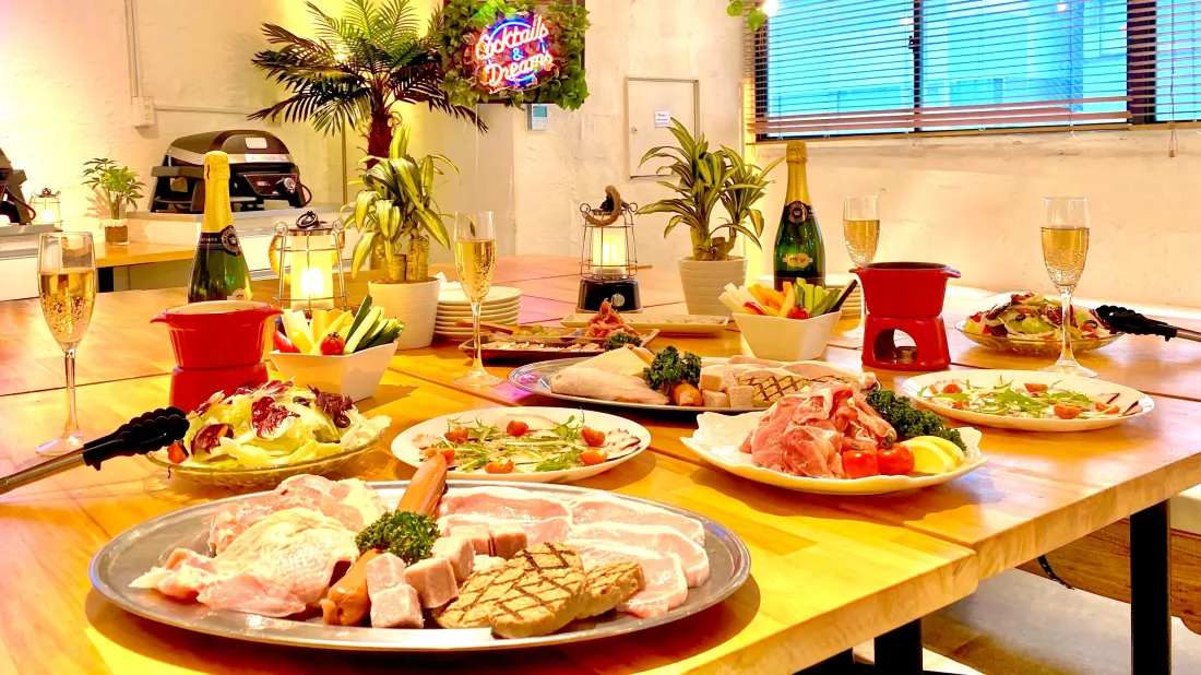 渋谷ガーデンホールの貸切BBQ・パーティーの様子